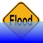 flood sign with water