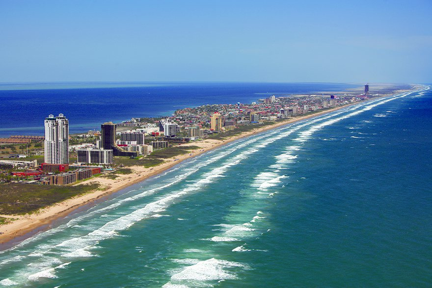 SPI Aerial Photo courtesy of City of South Padre Island | Texas Beaches | Amazing Spaces Storage Centers