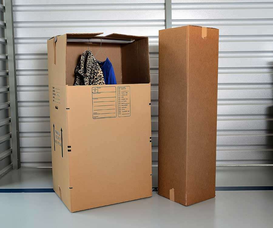Use wardrobe boxes when storing clothing items to help them retain shape